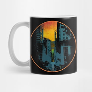 Abstract Circle Walk City Night Mug